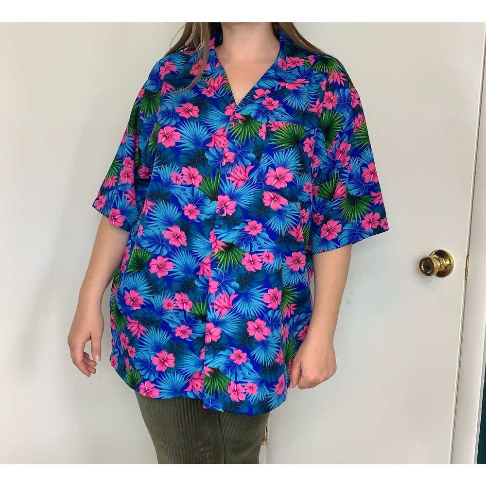 India Boutique Floral Hawaiian Button Up SIze XL